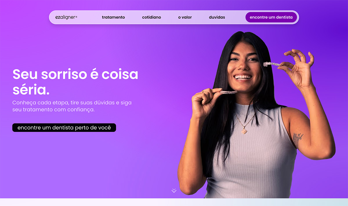 Project Ezaligner dentist's landing page